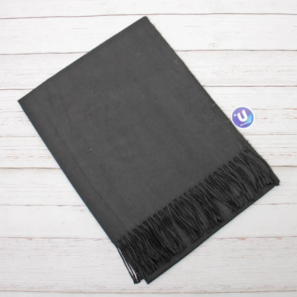 Палантин - шарф «ZIMA», однотонный, цвет черный, 180*70см (200гр)