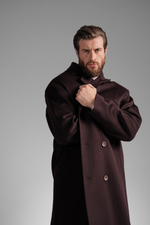 Пальто двубортное | burgundy