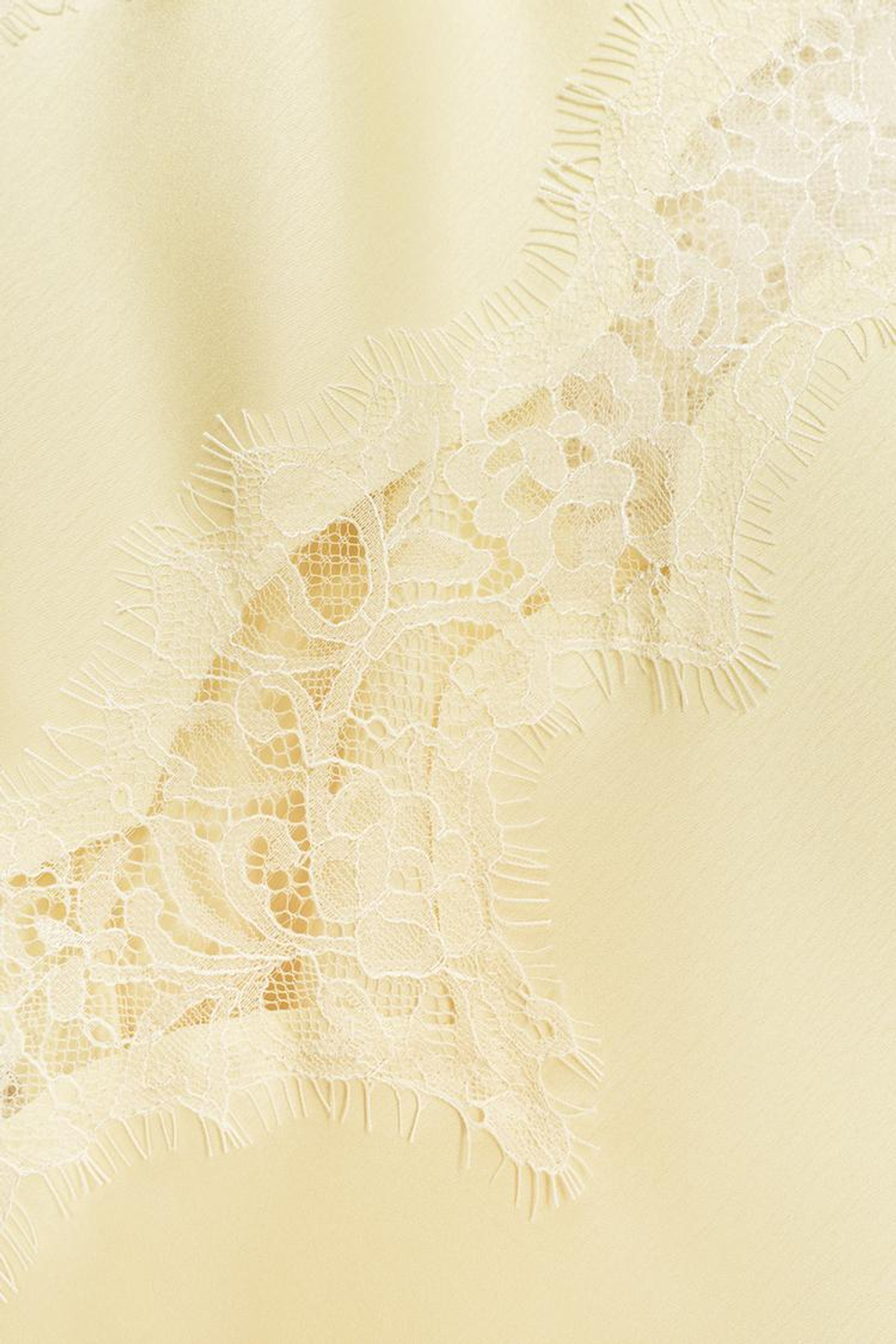 ZARA ТОП В БЕЛЬЕВОМ СТИЛЕ С КРУЖЕВОМ — ZW COLLECTION, ЖЕЛТЫЙ