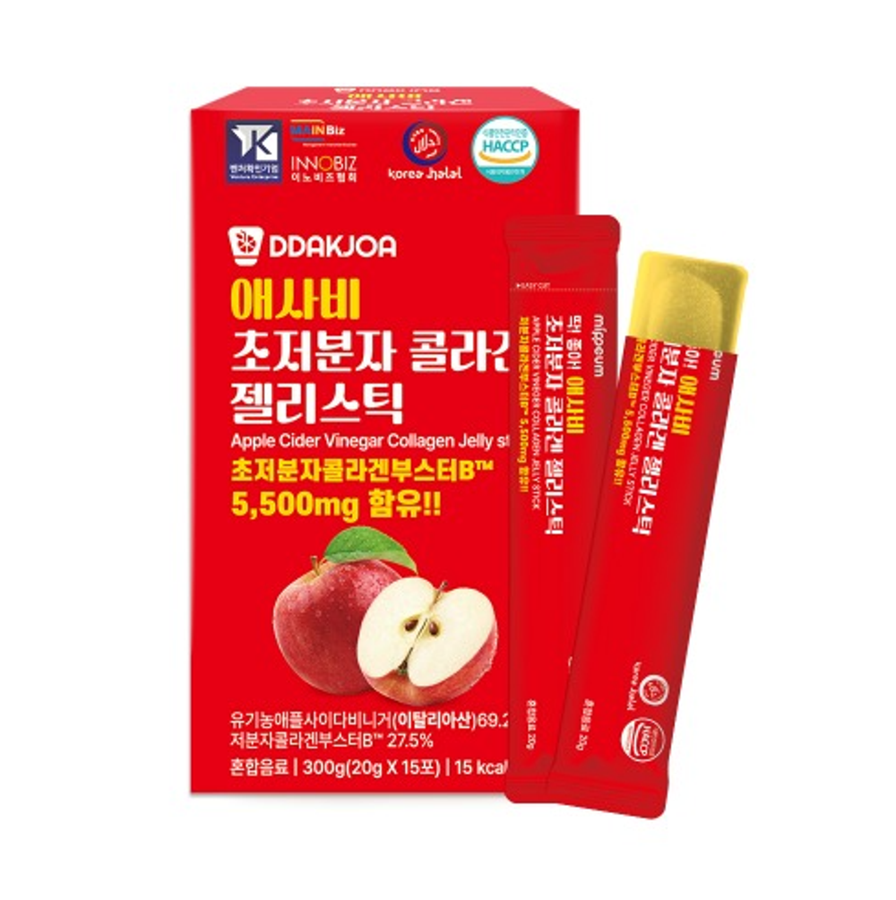 MIPPEUM Innobiz Apple Cider Collagen Jelly Stick - Морской коллаген в виде желе-стика с яблочным уксусом (20 граммов, 15 стиков)