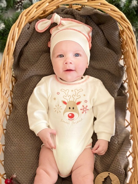 Комплект "Новогодний подарок" Боди + шапочка