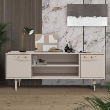 Тумба под ТВ Арт Колор matte 155см Классик Голд Серый агат матовый