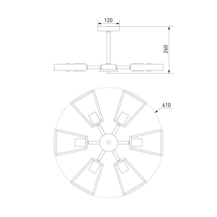 Потолочная люстра Eurosvet Klark 70056/6 черный