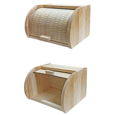 Хлебница с крышкой, с продуваемыми отверстиями материал береза, 29*22*18 см