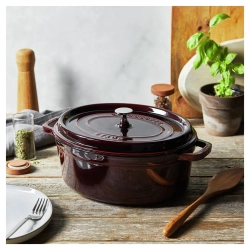 STAUB Чугунная кокотница овальная 27 см 3,2 л с гренадином для запекания (II сорт)