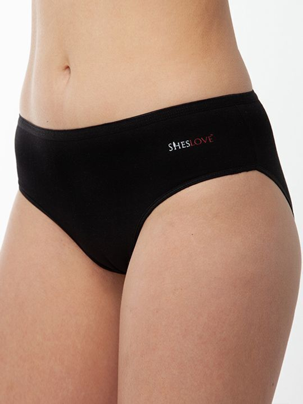 Однотонные трусики-слипы из хлопка и модала (Размер: M) (Цвет: черный)