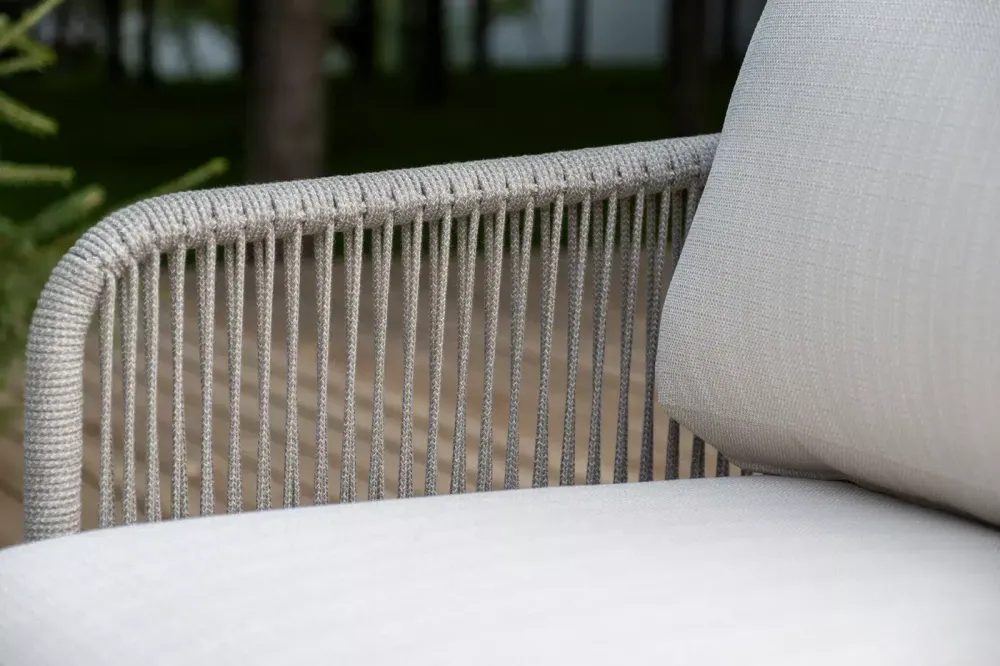 "Альбано" лаунж-зона 5-местная плетеная из роупа (веревки), каркас алюминиевый светло-серый, роуп серый меланж