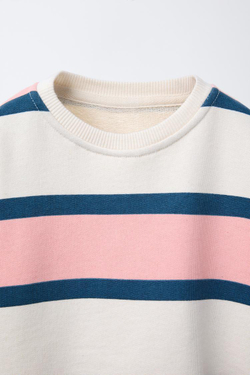 ZARA ПОЛОСАТАЯ ТОЛСТОВКА, РОЗОВЫЙ/БЕЛЫЙ