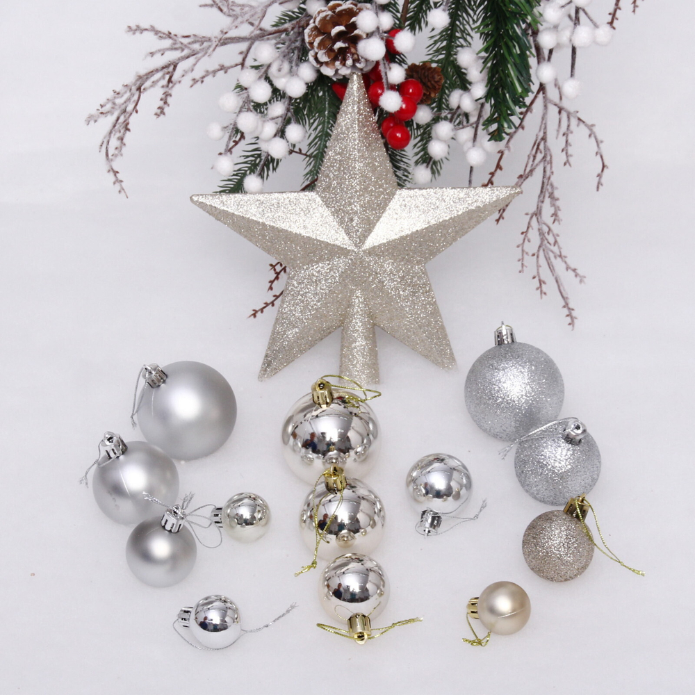 Набор украшений SHINE «Fantasy» (51 шт.), light champagne/silver