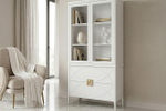 Шкаф-витрина Garda Decor 2 стеклянных фасада с Комод Garda Decorом с 2-мя ящиками
