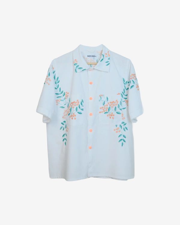 Рубашка с Вышитыми Птицами белая - фото 1