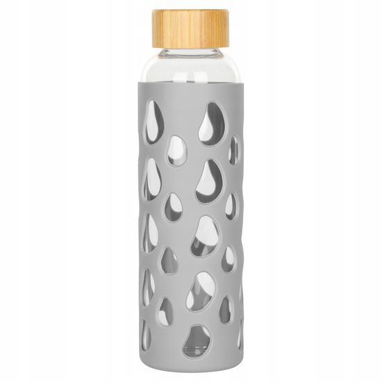 Бутылка для воды 550 мл. Kamille KM 9023 стеклянная в силиконовом чехле