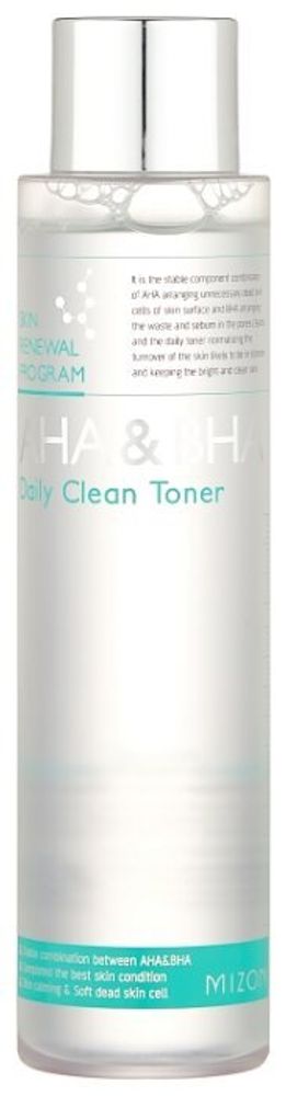 Mizon Тонер Skin Renewal program AHA &amp; BHA Daily Clean 150мл
