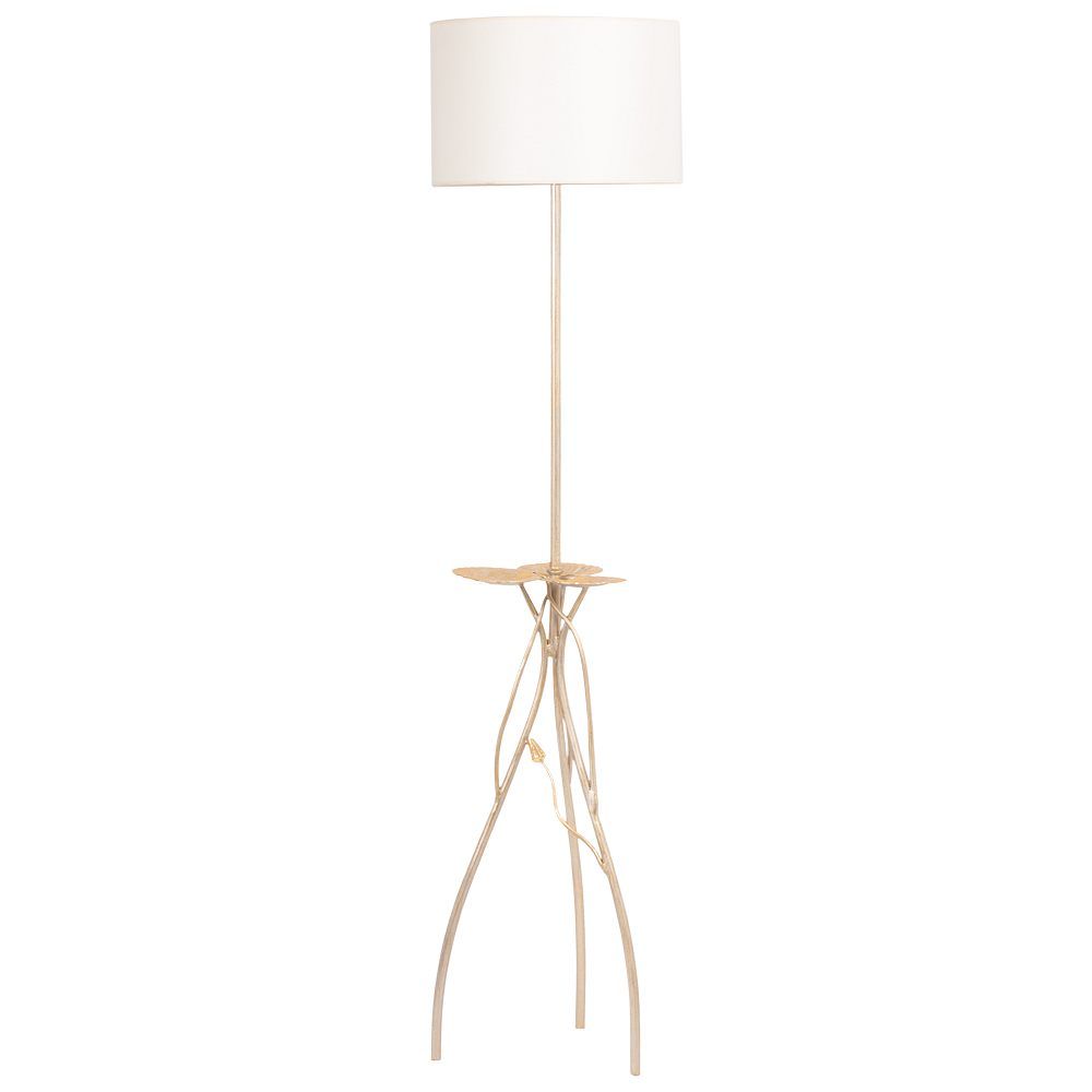 Светильник напольный торшер Нимфея с абажуром Винтаж-2 Айвори