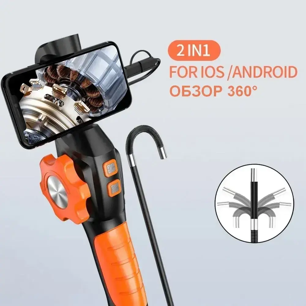 Эндоскоп поворотный автомобильный 6 мм 360 градусов/камера автомобильная с артикуляцией