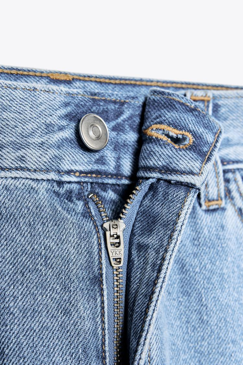 ZARA ДЖИНСЫ-БАНАНЫ TRF, ГОЛУБОЙ