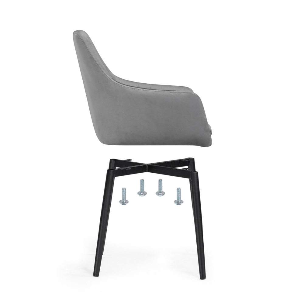 Стул на металлокаркасе Woodville на металлокаркасе Райнер MR -11, черный, ножки черные