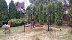 Монтаж уличной шведской стенки Sv Sport Рукоход (5 вертикальных столбов)