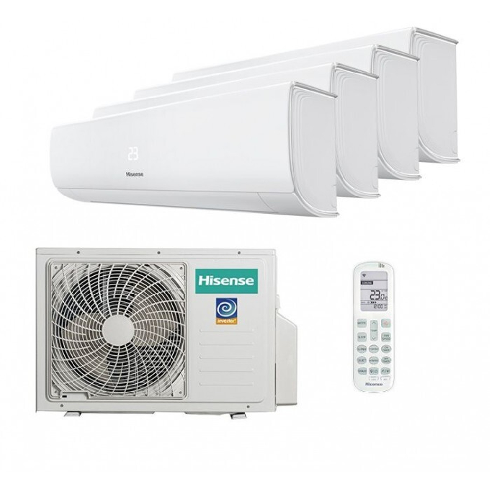 Мульти сплит-система Hisense на 4 комнаты (25+25+25+25 кв.м.) Zoom