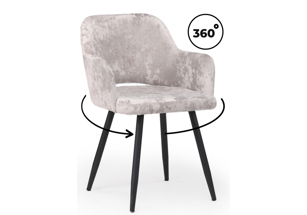 Стул на металлокаркасе Woodville Эолин 360 латте (simple 008), черный, ножки черные