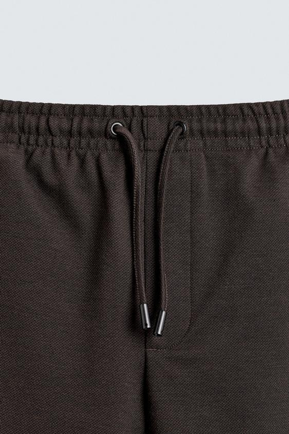 ZARA БРЮКИ EASY CARE С ПОЯСОМ НА ШНУРКЕ, КОРИЧНЕВЫЙ