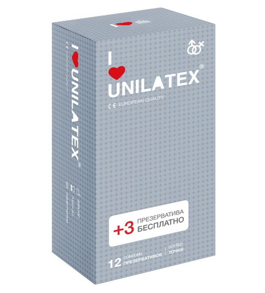 Презервативы UNILATEX точечные (12 шт) (Цвет: телесный)