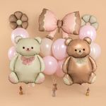 Шар (37''/94 см) Фигура, Бант, Розовый, Сатин, 1 шт.