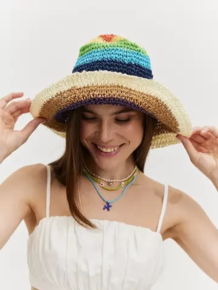 Шляпа соломенная женская с полями летняя пляжная