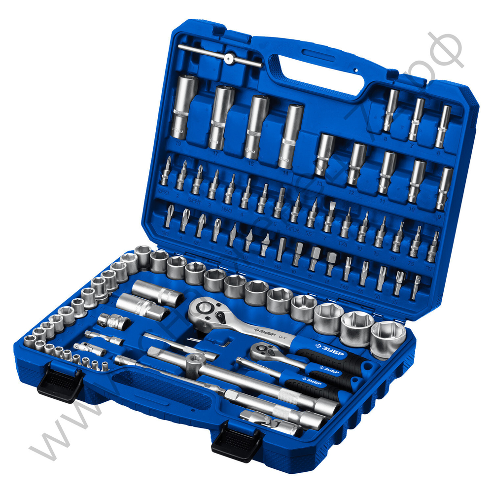 ЗУБР А-94, 94 предм., (1/2″ + 1/4″), универсальный набор инструмента, Профессионал (27635-H94)