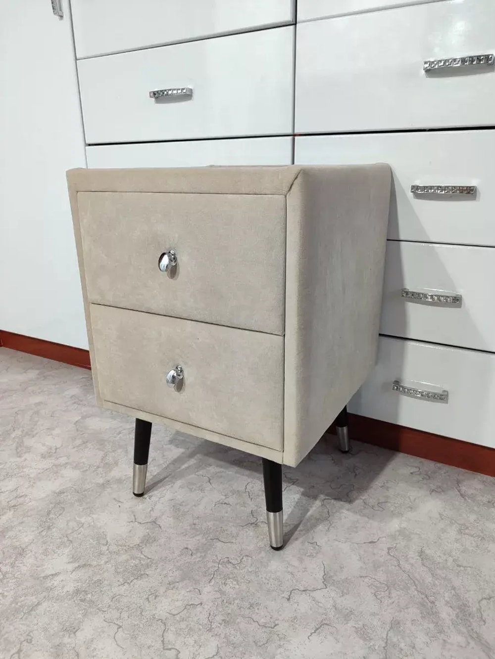 Ножки мебельные Черные с Серебром 200мм/4шт