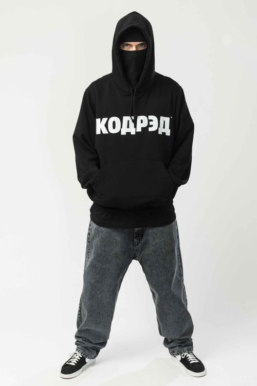 Худи Codered Base Hoodie Wide Summer Лого ТМ Черный/Белый принт КОДРЭД