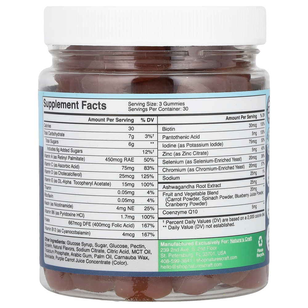 Nature's Craft, Мультивитаминные жевательные мармеладки для мужчин, лимонный ананас, 90 жевательных таблеток
