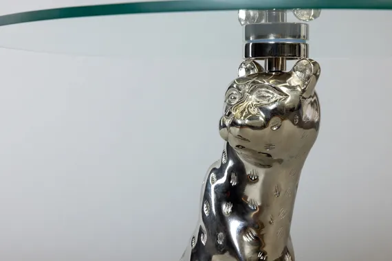 Кофейный стол "Леопард" серебро