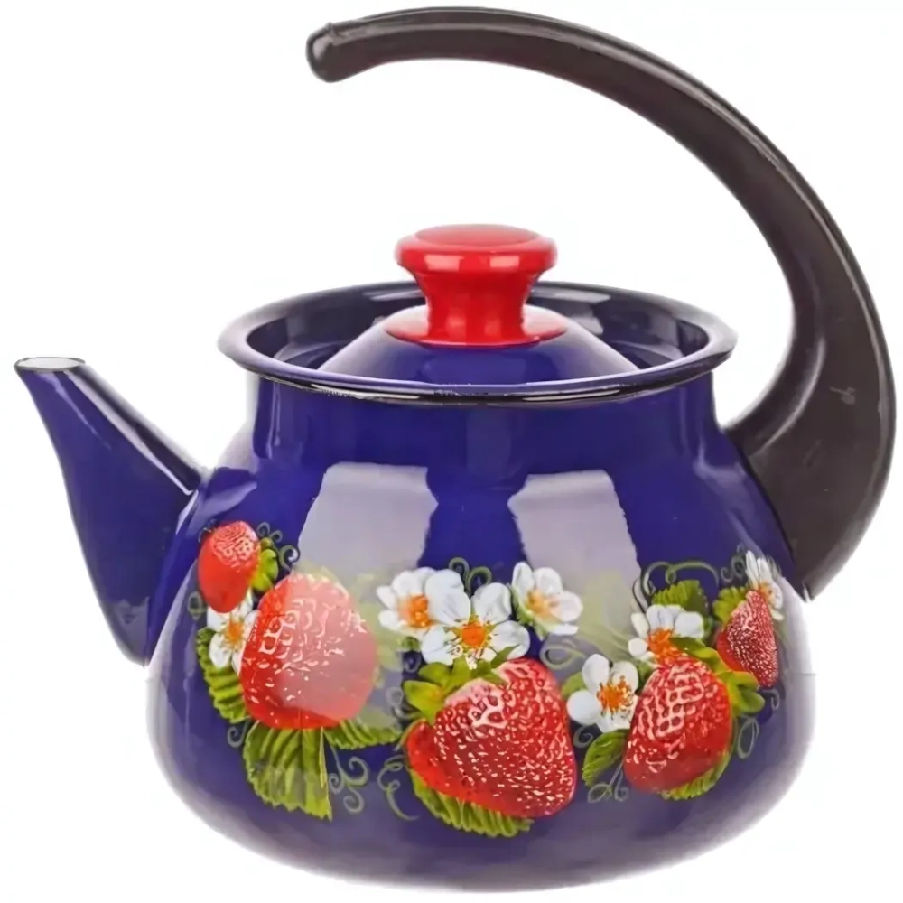 Чайник эмалированный 2л со свистком сферический синий 43615-103
