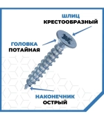 Саморезы 4х30 оцинкованные.25шт.