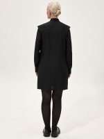 Платье-рубашка с разрезами на рукавах "Девичье". Черное