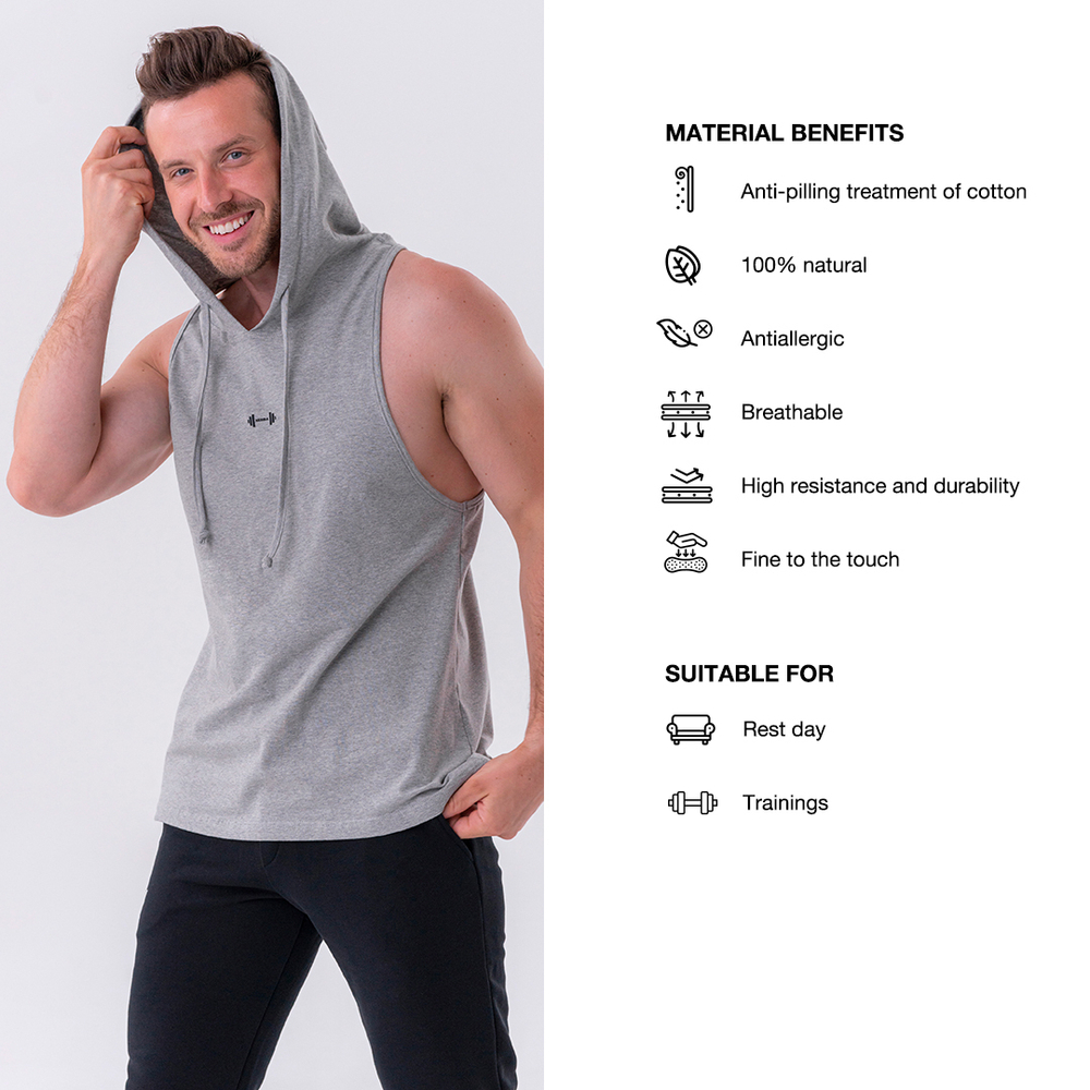 Майка Fitness Tank top with a hoodie 323 Красная