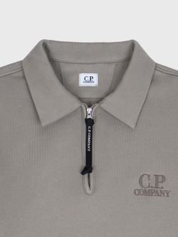 Свитшот на молнии C.P. Company Logo Diagonal Raised Fleece Half Zip Fallen Rock - Grey