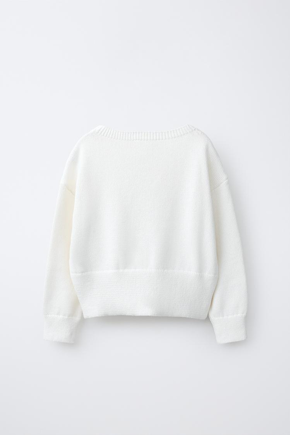 ZARA СВИТЕР С ВЫРЕЗОМ «ЛОДОЧКА», ЭКРЮ