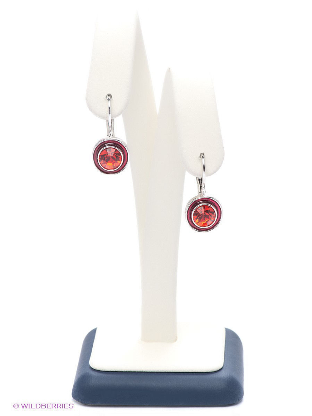 "Гайо" серьги в родиевом покрытии из коллекции "Мариот" от Jenavi с английским замком