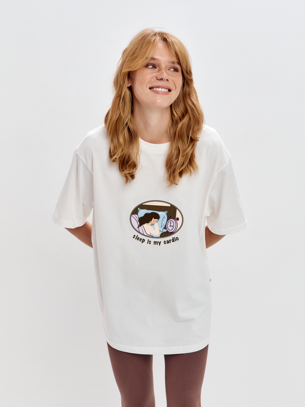 футболка в молочном цвете sleep