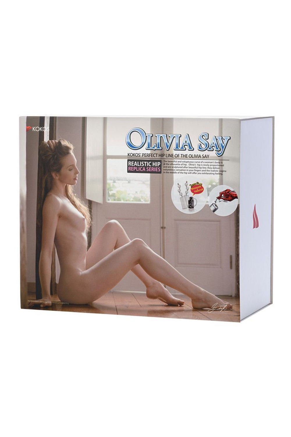 Вибрирующий мастурбатор-полуторс Olivia Say: вагина и анус (Цвет: телесный)