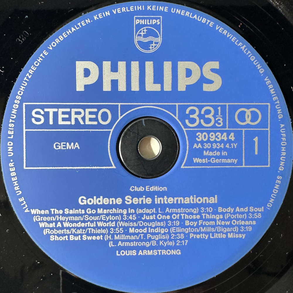 Louis Armstrong ‎– Louis Armstrong (Германия 1980г.)