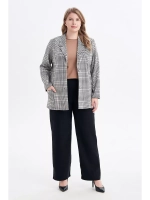 Жакет трикотажный в клетку стиль old money без подклада