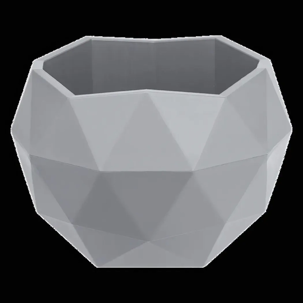 Кашпо для цветов пластиковое 2,5л d-21,8см «Топаз» Серый жемчуг