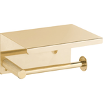 Держатель туалетной бумаги Boheme Uno 10971-G gold с полкой для телефона