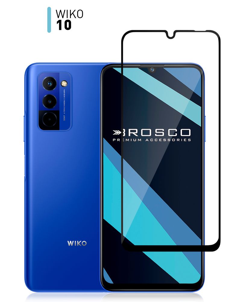 Защитное стекло ROSCO для Wiko 10 (арт. WIKO-10-FSP-GLASS-BLACK )