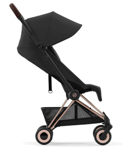 Прогулочная коляска Cybex Coya Sepia Black с дождевиком и бампером/Rosegold