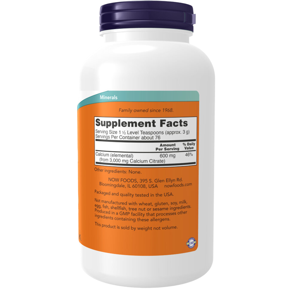 Now Foods Calcium citrate powder 227 grams, Кальций Цитрат