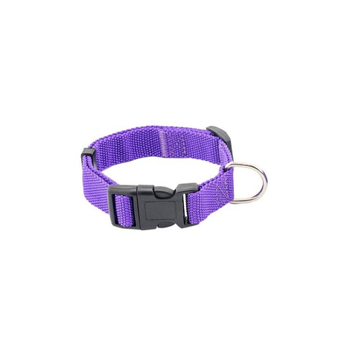 Ошейник капроновый для кошек и собак цветной фиолетовый плотный 20 мм обхват шеи 31-45 см.
